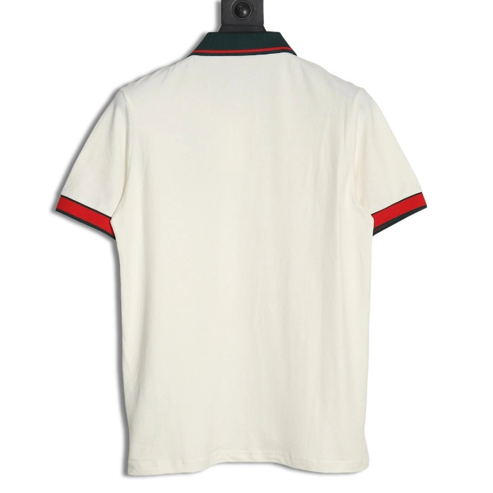 Moncler Running Man Embroidered Badge Short Sleeve Polo Shirt,Moncler