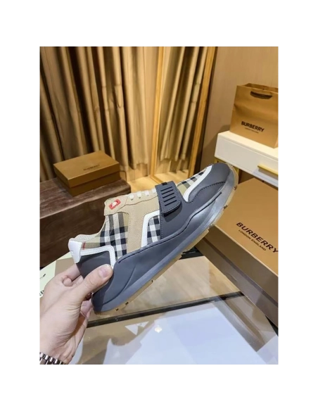 Burberry Ramsey Vintage Check Suede Leather Sneakers,BURBERRY SNEAKERS