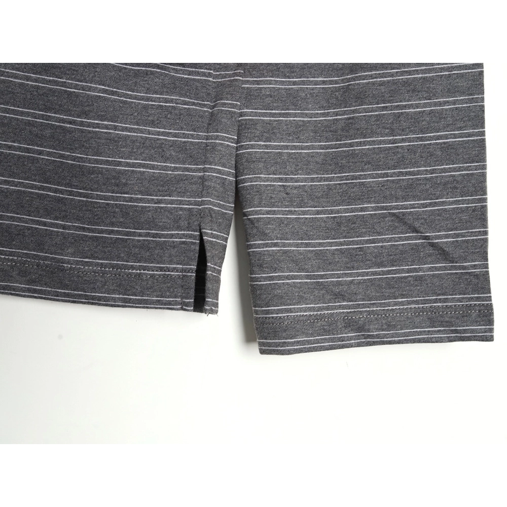 Miu Miu Grey Stripe Logo Long Sleeve Polo Shirt,Miu Miu