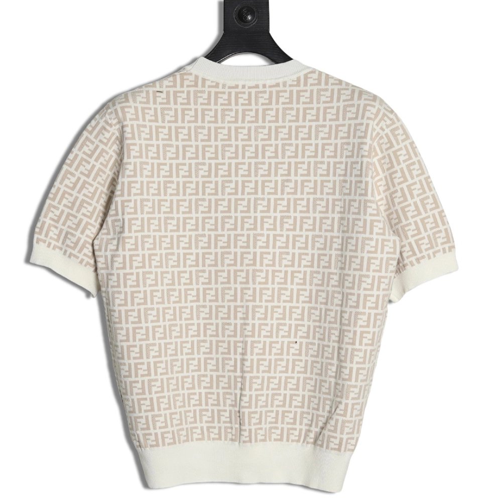 Fendi all over FF jacquard knitted short sleeve T-shirt,Fendi