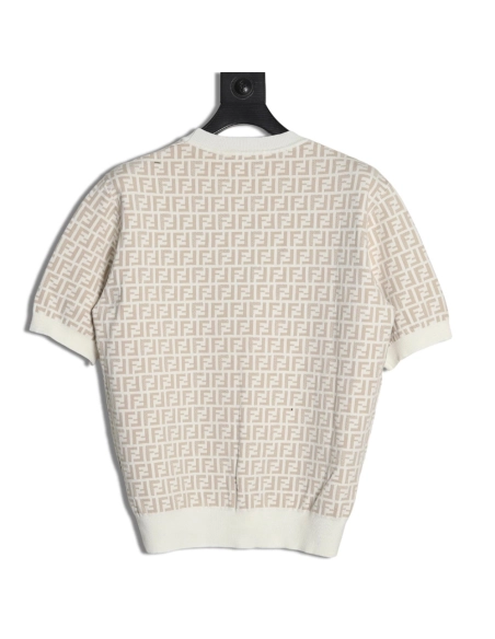 Fendi all over FF jacquard knitted short sleeve T-shirt,Fendi