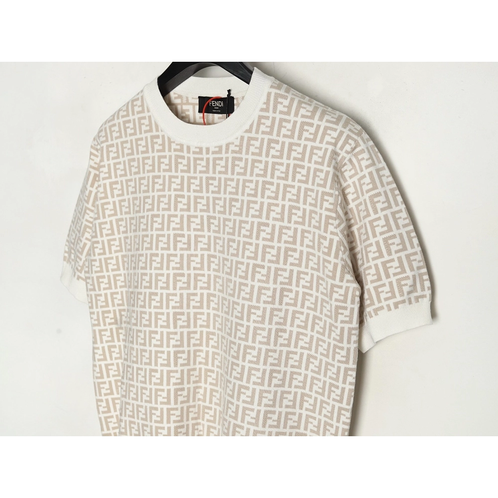 Fendi all over FF jacquard knitted short sleeve T-shirt,Fendi