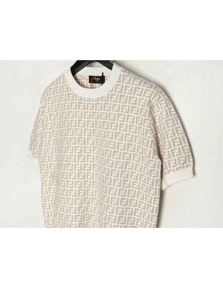 Fendi all over FF jacquard knitted short sleeve T-shirt,Fendi