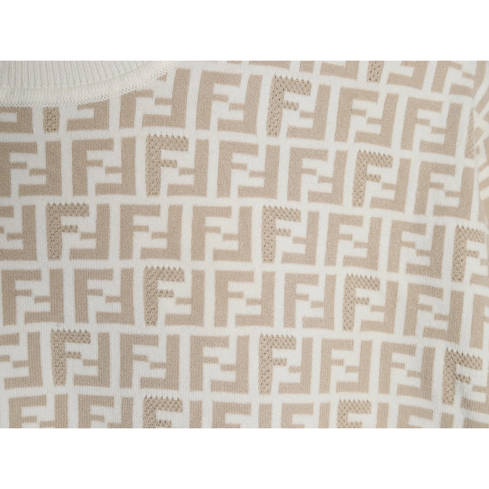 Fendi all over FF jacquard knitted short sleeve T-shirt,Fendi