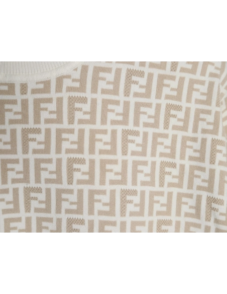 Fendi all over FF jacquard knitted short sleeve T-shirt,Fendi
