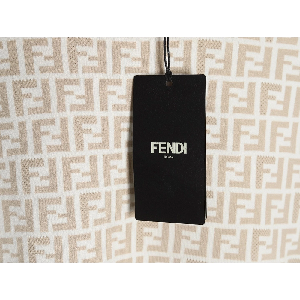 Fendi all over FF jacquard knitted short sleeve T-shirt,Fendi