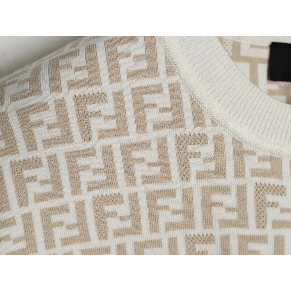 Fendi all over FF jacquard knitted short sleeve T-shirt,Fendi