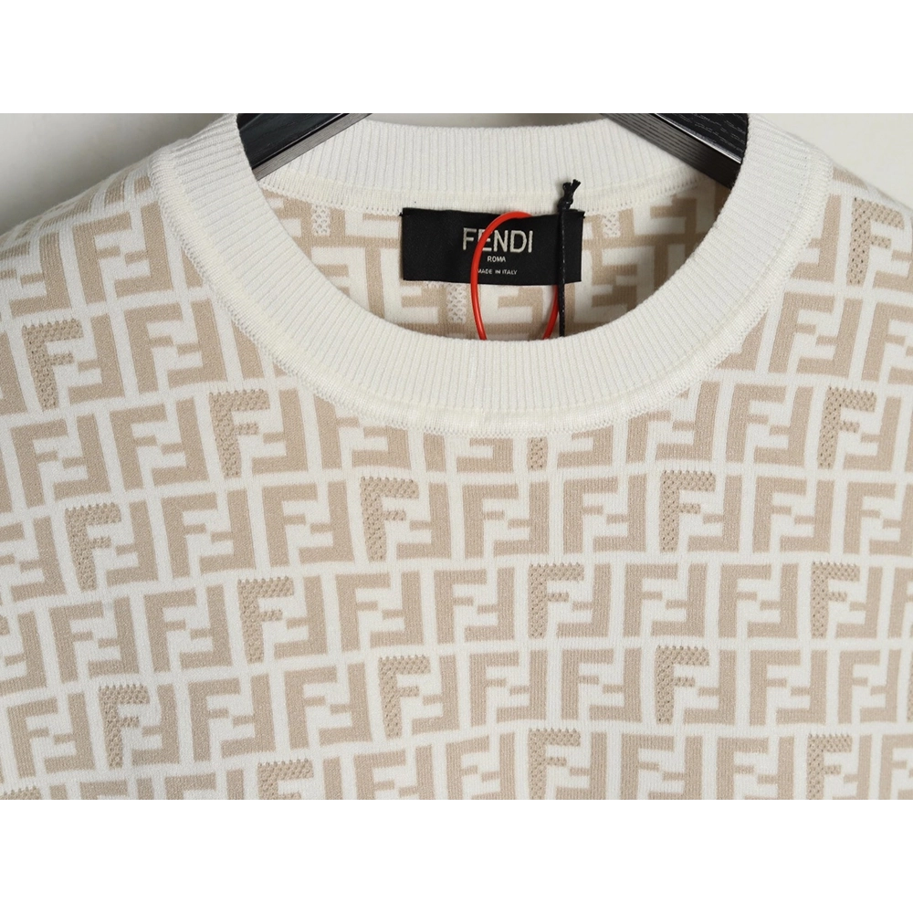 Fendi all over FF jacquard knitted short sleeve T-shirt,Fendi