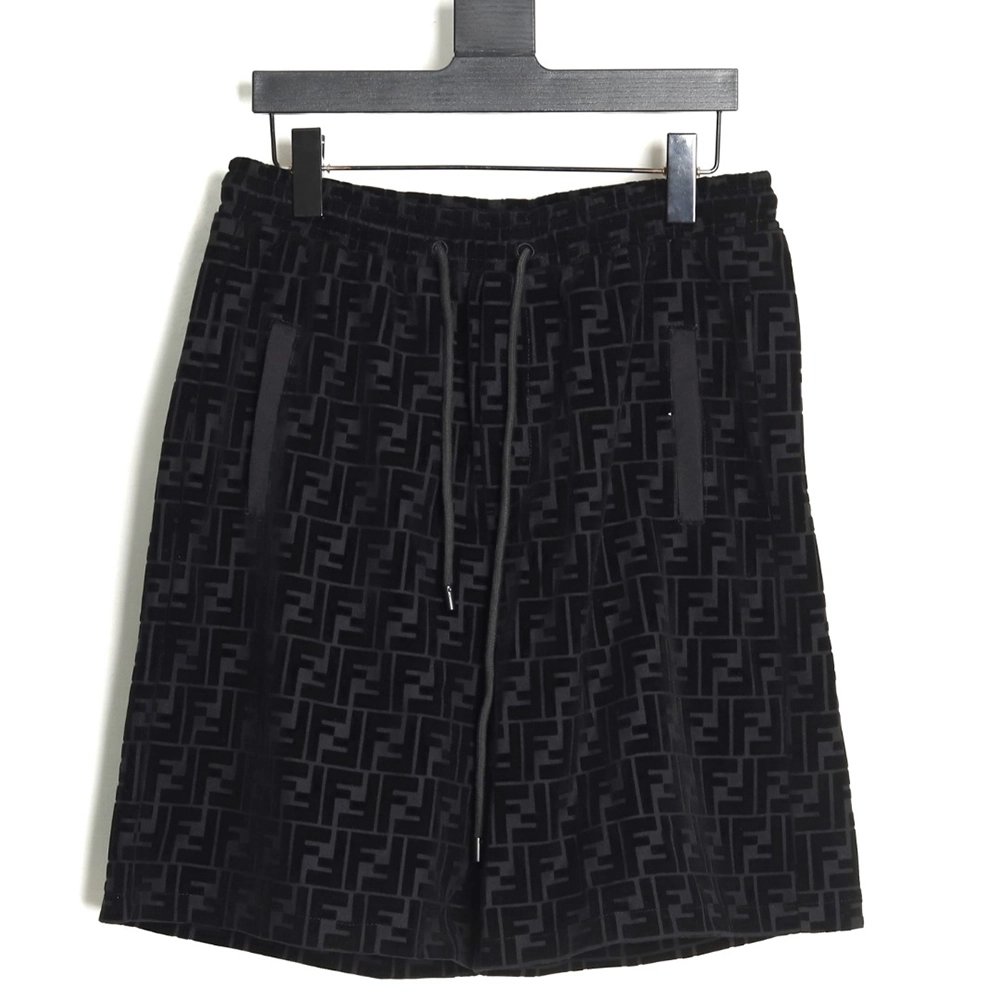 Fendi FF all over print flocked shorts,Fendi