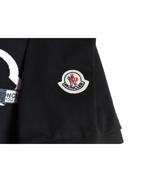 Moncler Chest Embroidered Logo Polo Short Sleeve TSK1,Moncler