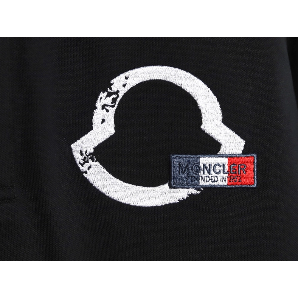 Moncler Chest Embroidered Logo Polo Short Sleeve TSK1,Moncler