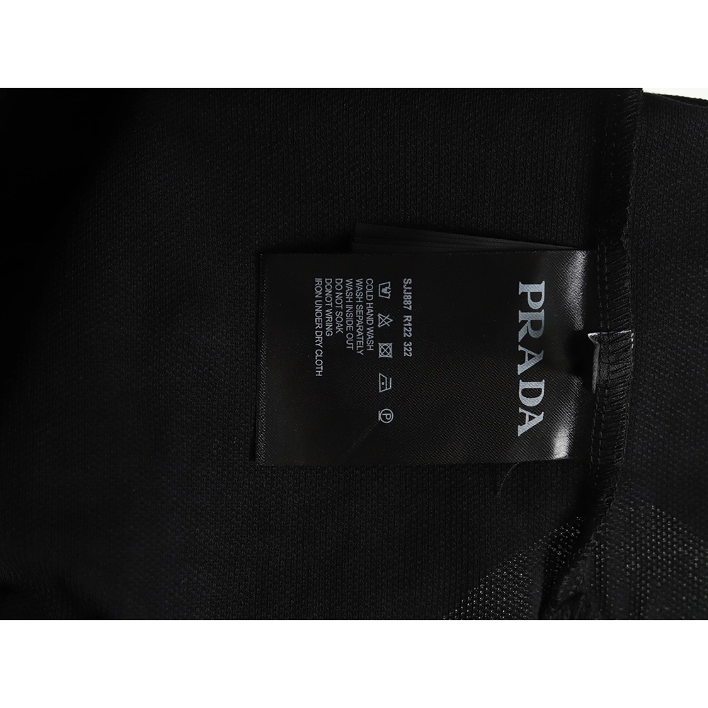 Prada Red Stripe Triangle Half Zip Short Sleeve POLO Shirt,Prada