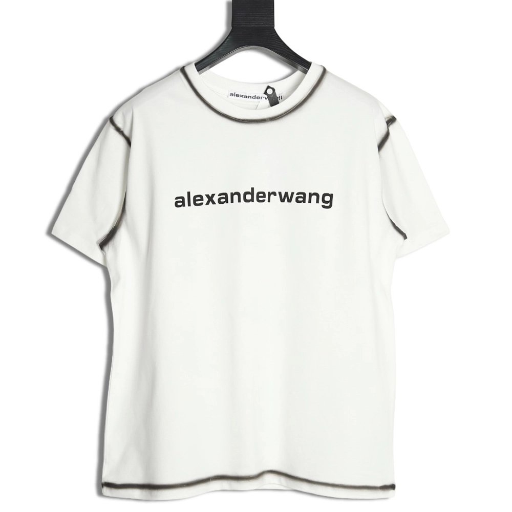 Alexander Wang Washed Lettering LOGO Short Sleeve T-Shirt,Alexander Wang