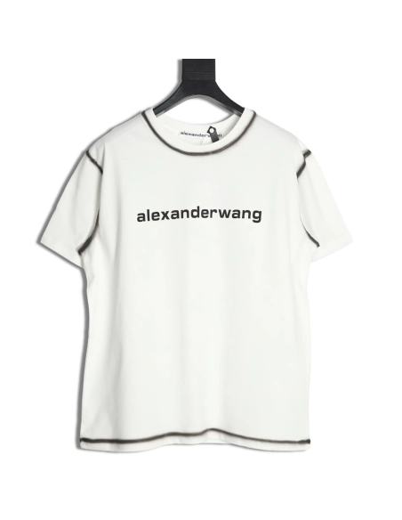 Alexander Wang Washed Lettering LOGO Short Sleeve T-Shirt,Alexander Wang