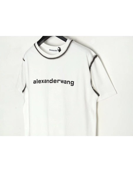 Alexander Wang Washed Lettering LOGO Short Sleeve T-Shirt,Alexander Wang