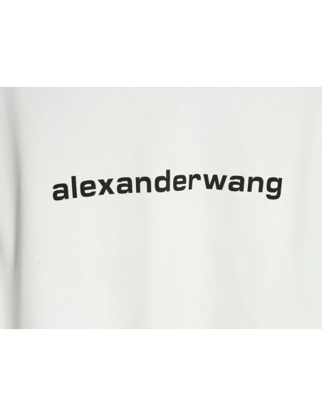 Alexander Wang Washed Lettering LOGO Short Sleeve T-Shirt,Alexander Wang