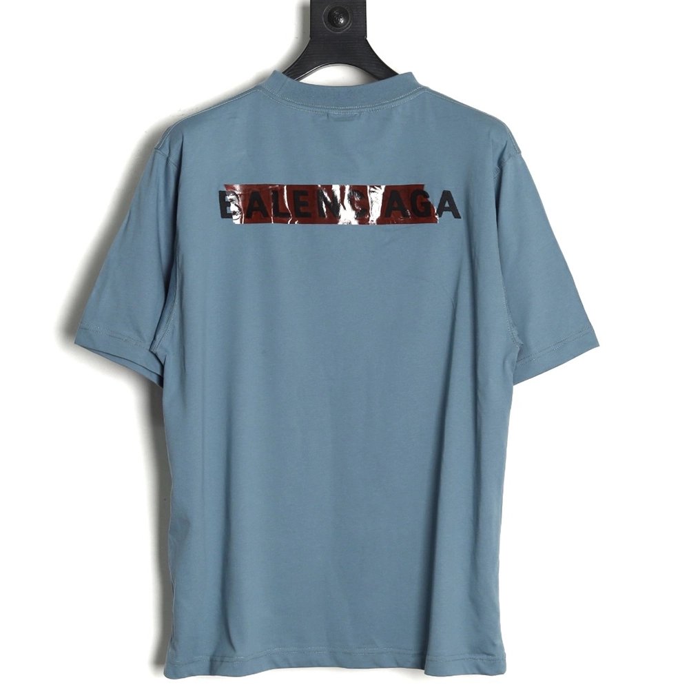 Balenciaga Masking Paper Red Tape Short Sleeve T-Shirt,Balenciaga