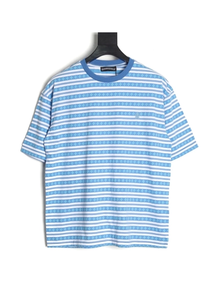 Chrome Hearts Striped Cross Short Sleeve T-Shirt,Chrome Hearts