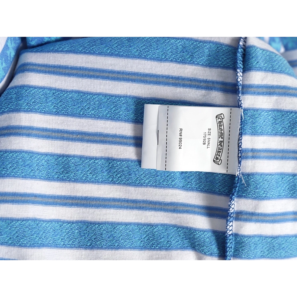 Chrome Hearts Striped Cross Short Sleeve T-Shirt,Chrome Hearts