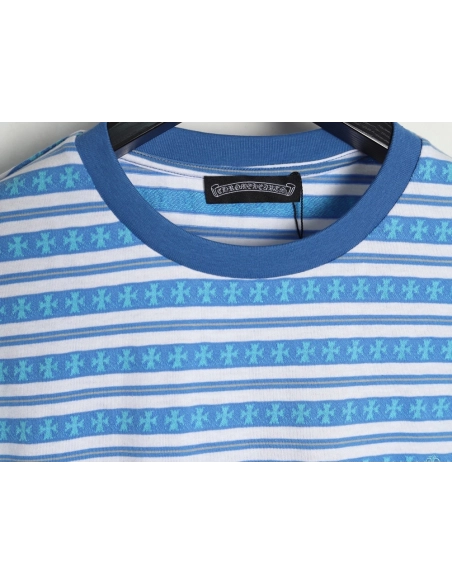 Chrome Hearts Striped Cross Short Sleeve T-Shirt,Chrome Hearts