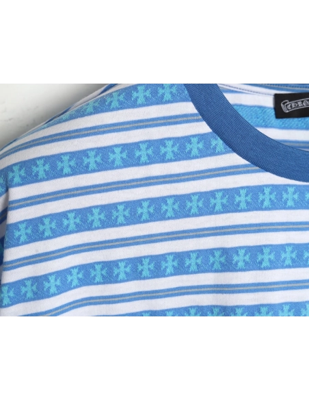 Chrome Hearts Striped Cross Short Sleeve T-Shirt,Chrome Hearts
