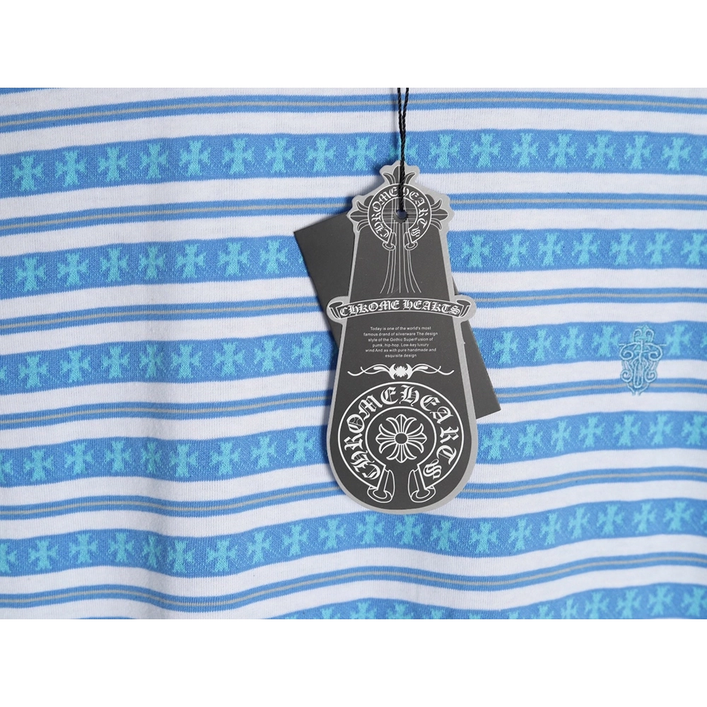 Chrome Hearts Striped Cross Short Sleeve T-Shirt,Chrome Hearts