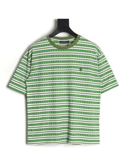Chrome Hearts Striped Cross Short Sleeve T-Shirt TSK1,Chrome Hearts