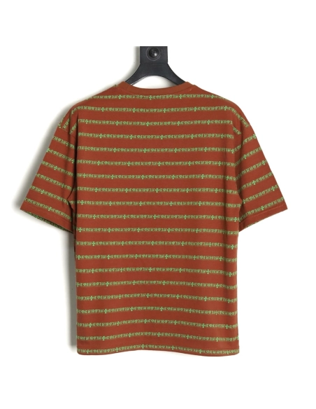 Chrome Hearts Striped Cross Short Sleeve T-Shirt TSK2,Chrome Hearts