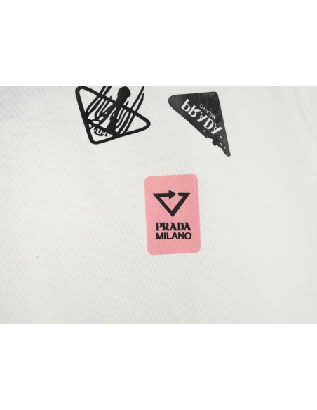 Prada multi-logo printed short-sleeved T-shirt,Prada