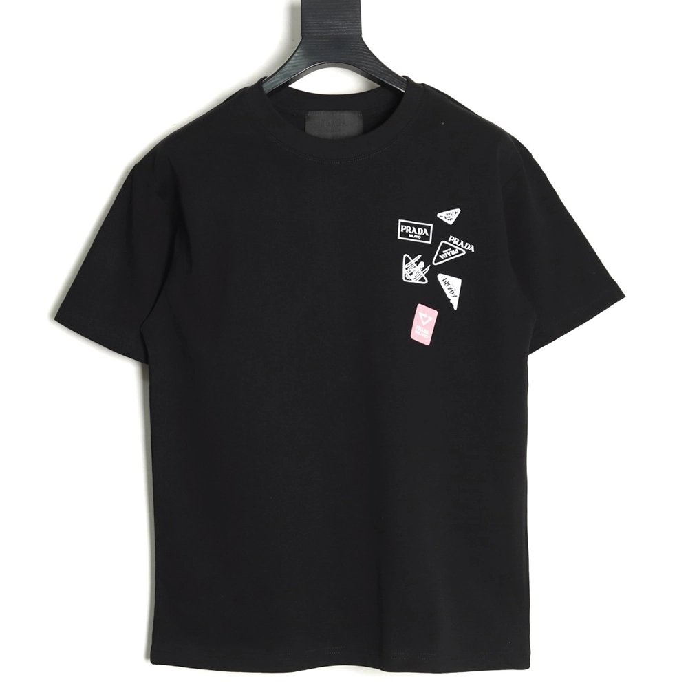 Prada multi-logo printed short-sleeved T-shirt TSK1,Prada