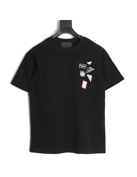 Prada multi-logo printed short-sleeved T-shirt TSK1,Prada