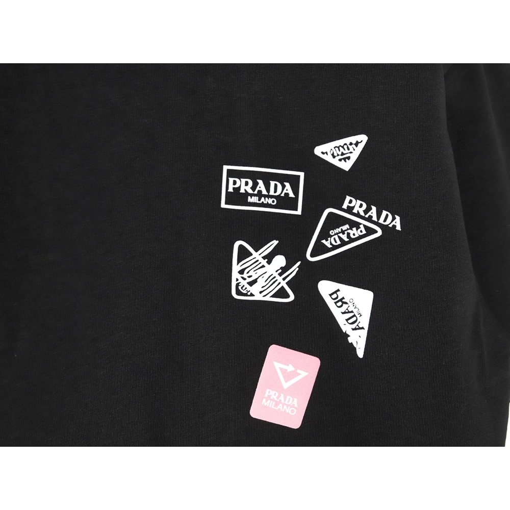 Prada multi-logo printed short-sleeved T-shirt TSK1,Prada