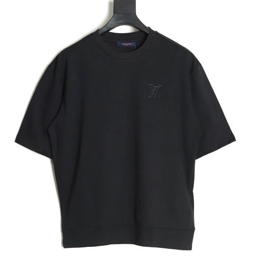 Louis Vuitton rhinestone embellished knitted short-sleeved T-shirt,Louis Vuitton