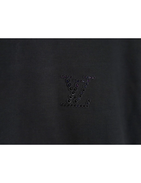 Louis Vuitton rhinestone embellished knitted short-sleeved T-shirt,Louis Vuitton