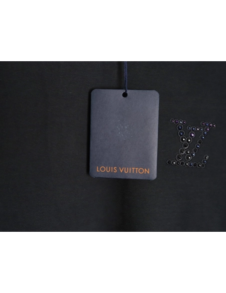 Louis Vuitton rhinestone embellished knitted short-sleeved T-shirt,Louis Vuitton