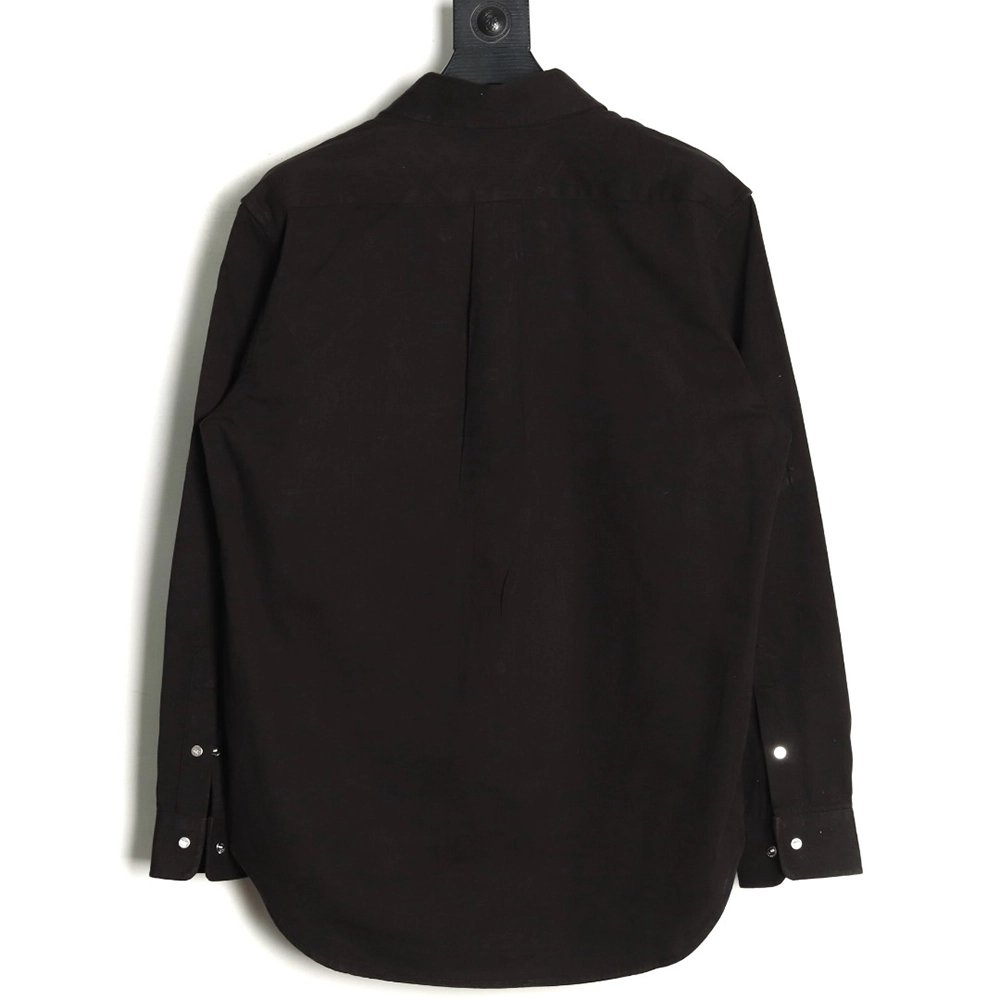 Fendi leather label patch long sleeve shirt,Fendi
