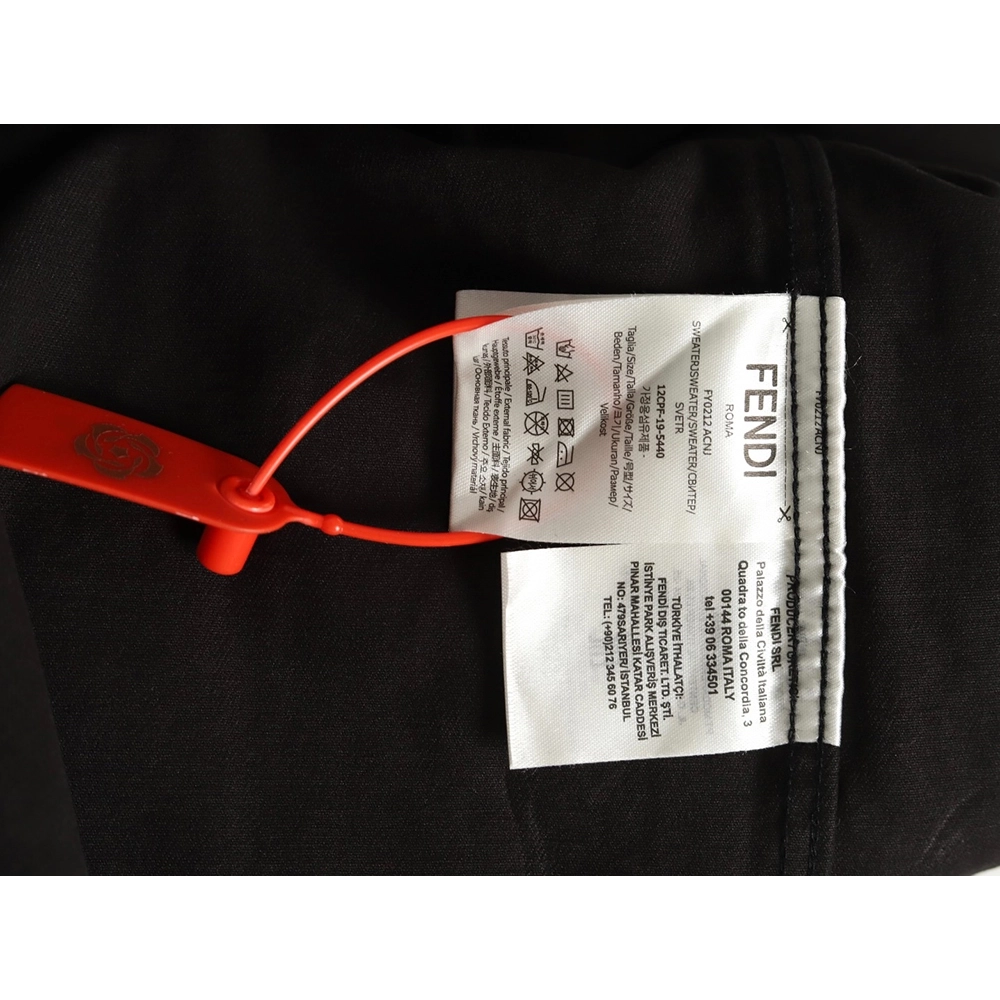 Fendi leather label patch long sleeve shirt,Fendi