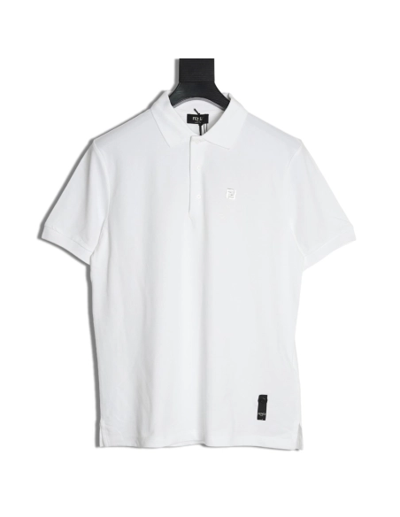 Fendi hardware metal label double F logo short-sleeved POLO shirt,Fendi