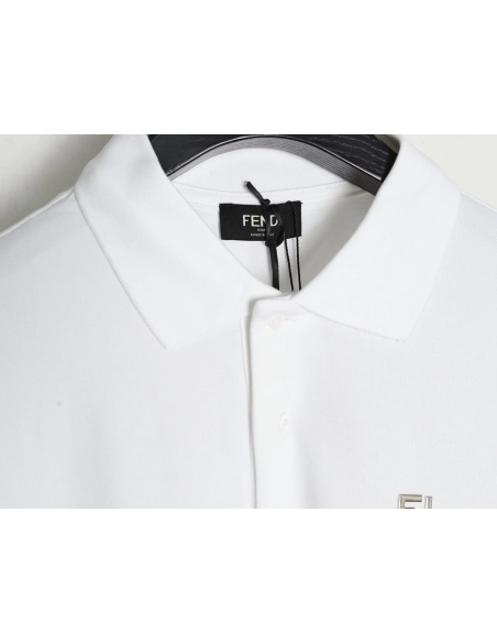 Fendi hardware metal label double F logo short-sleeved POLO shirt,Fendi