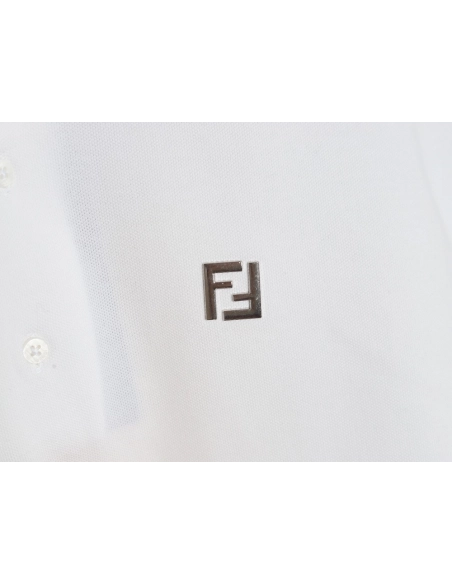 Fendi hardware metal label double F logo short-sleeved POLO shirt,Fendi