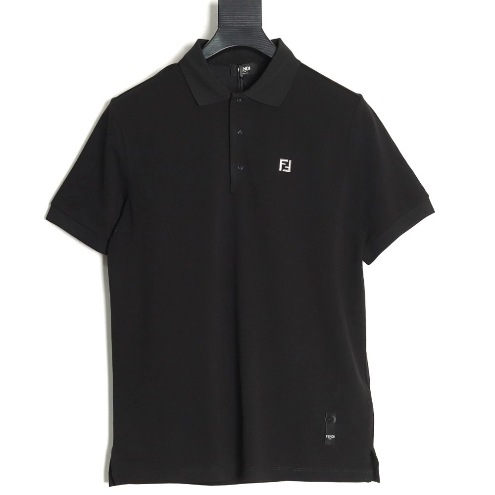 Fendi hardware metal label double F logo short-sleeved POLO shirt TSK1,Fendi