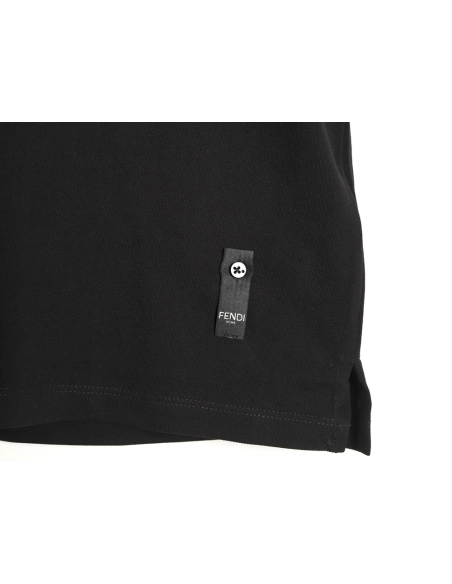Fendi hardware metal label double F logo short-sleeved POLO shirt TSK1,Fendi