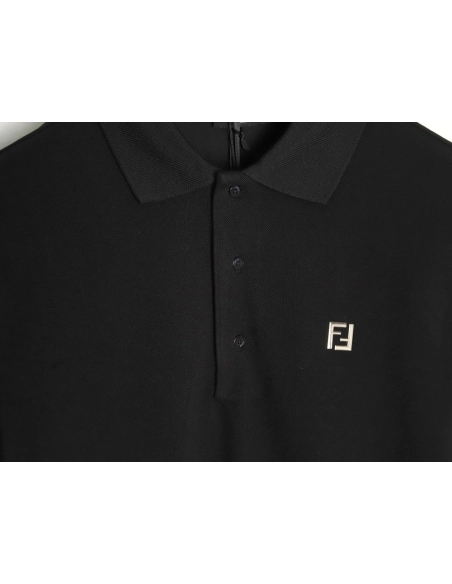 Fendi hardware metal label double F logo short-sleeved POLO shirt TSK1,Fendi