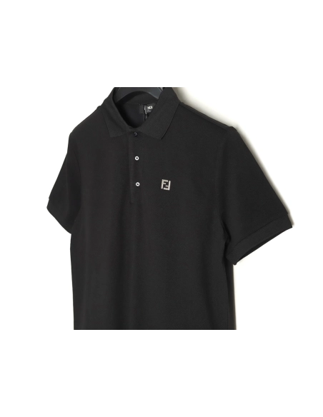 Fendi hardware metal label double F logo short-sleeved POLO shirt TSK1,Fendi