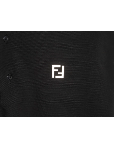 Fendi hardware metal label double F logo short-sleeved POLO shirt TSK1,Fendi