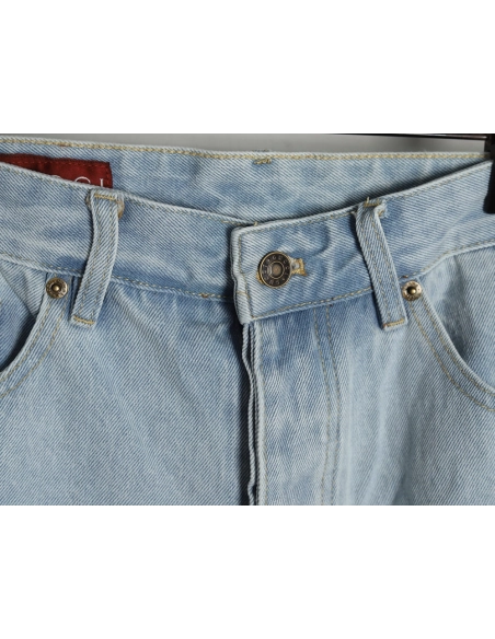 Gucci Double G print washed blue denim shorts,Gucci