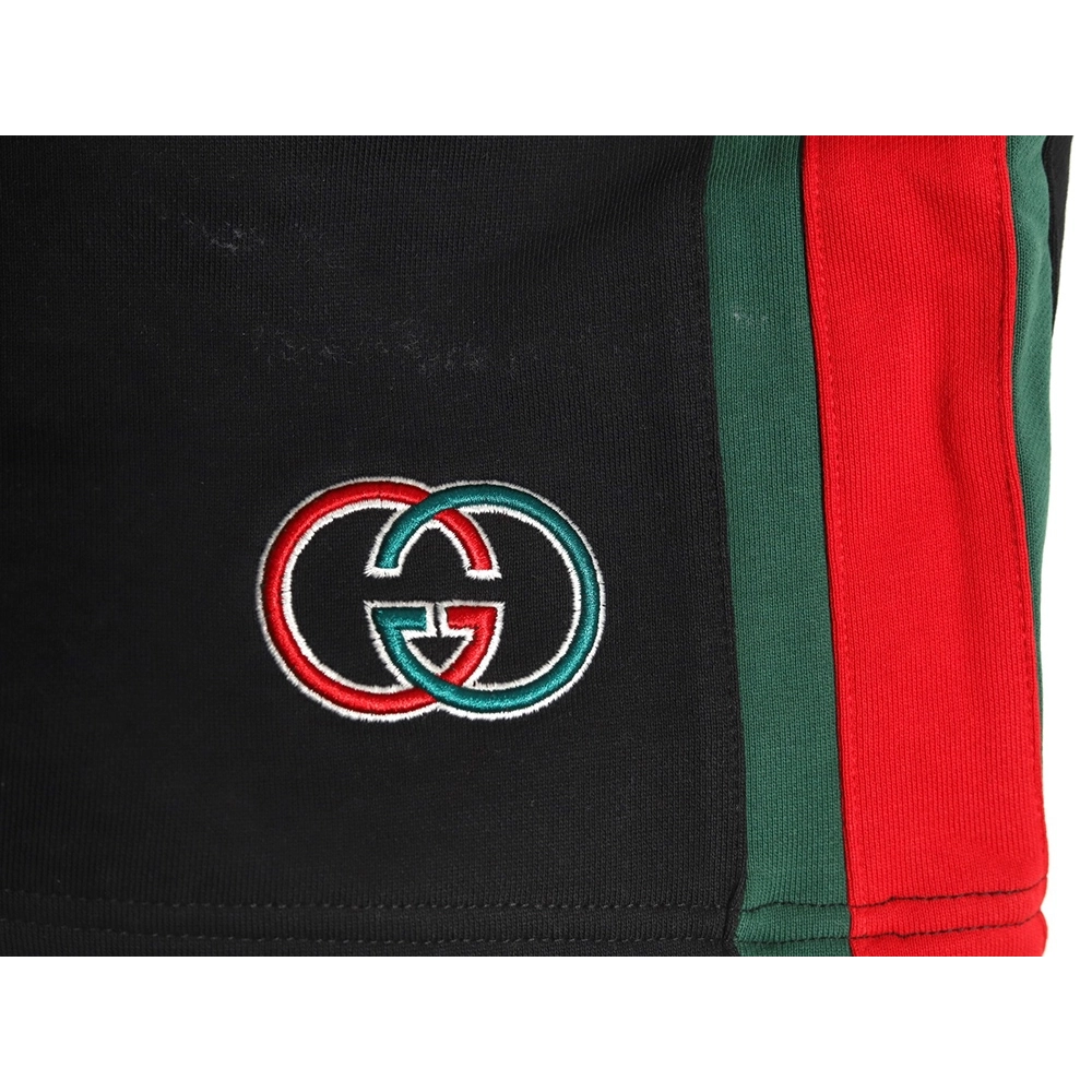 Gucci Side webbing double G embroidered lettering shorts,Gucci