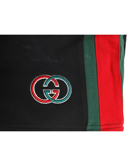 Gucci Side webbing double G embroidered lettering shorts,Gucci