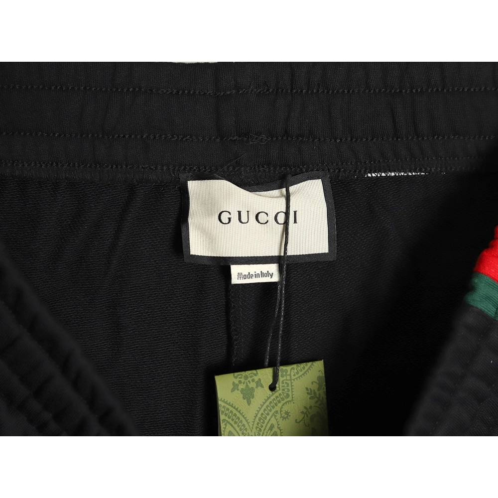 Gucci Side webbing double G embroidered lettering shorts,Gucci