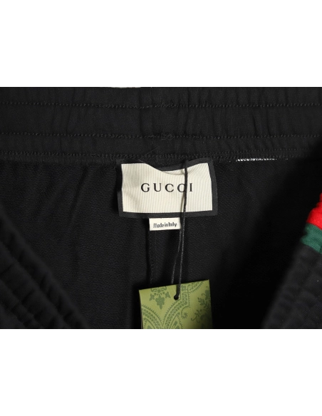 Gucci Side webbing double G embroidered lettering shorts,Gucci